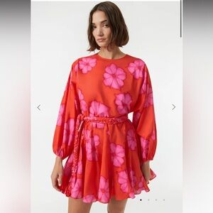 NWT RHODE Ella Dress in Scarlet Bombay Bloom - M